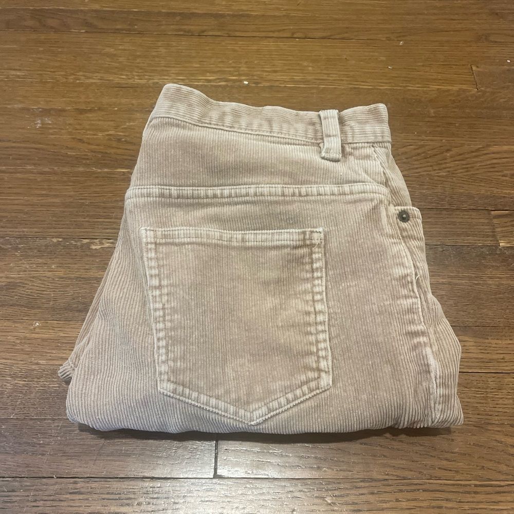 High Waisted Corduroy Pants, Valerie Stevens, Size 4P, Beige / Tan